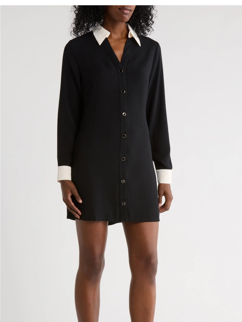 French connection black contrast shirt dress
